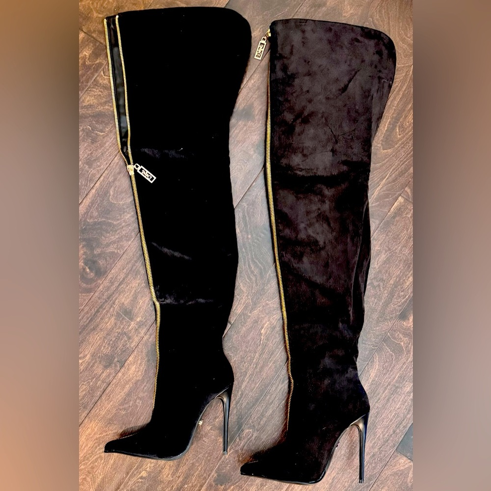 SYBG Sybille Guichard corduroy high over the knee boots EU size:40